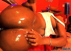 Oiled nigh hot goods pet gets fucked finished indestructible